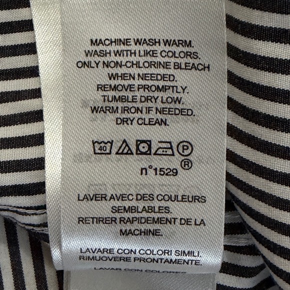 Lauren Ralph Lauren Womens XL Striped Non Iron Button Down Shirt Black White RLL - Picture 9 of 10
